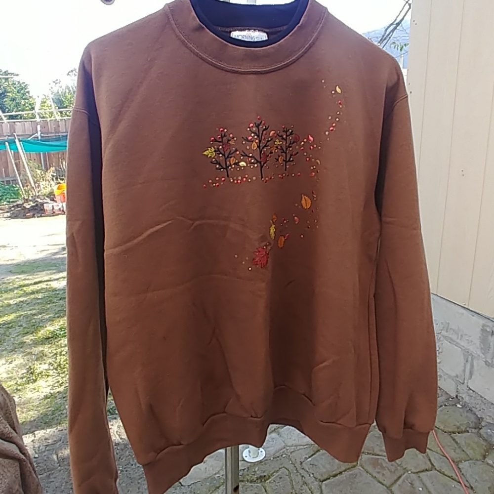 Brown Sweater w/ Fall Season Design